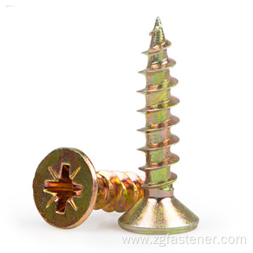 color zinc cross recessed countersunk head tapping screws